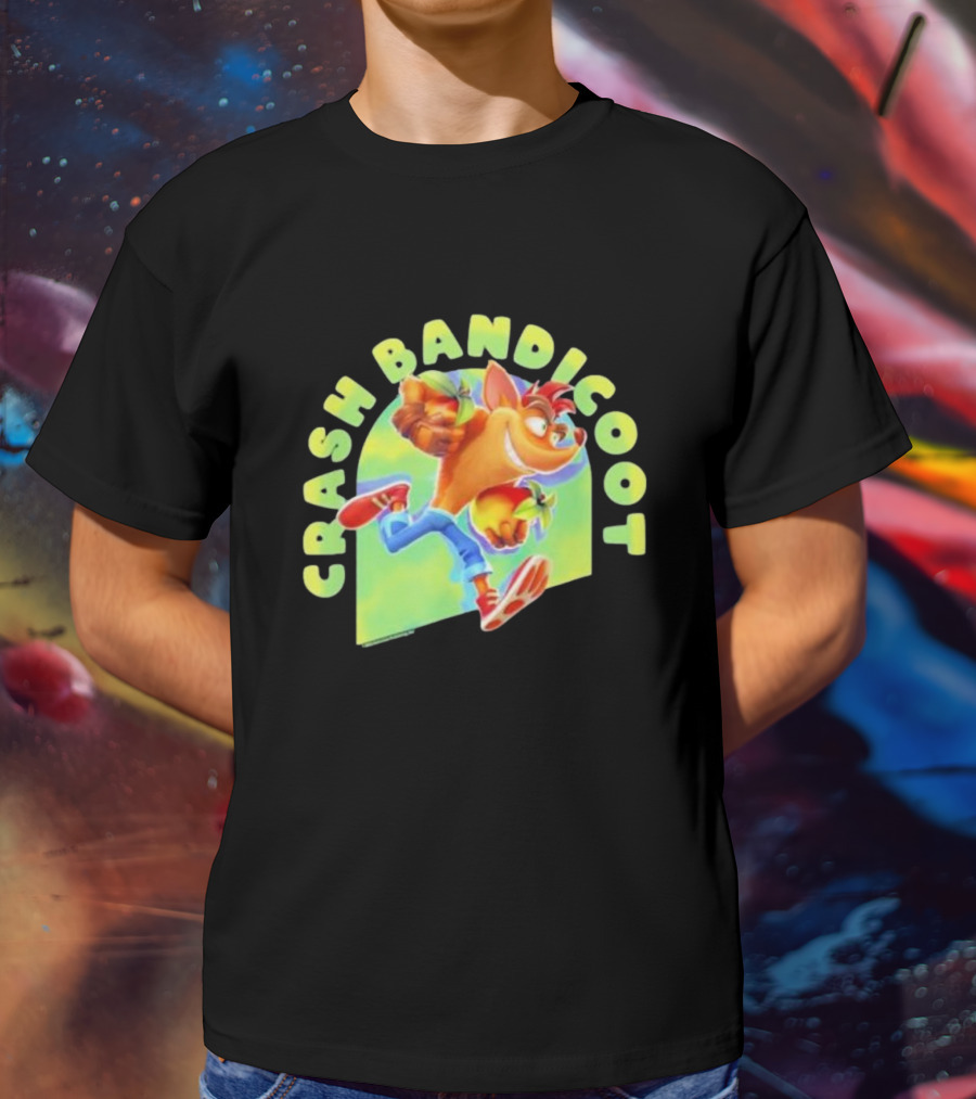 Crash Bandicoot Iconic Character Action Pose Rumble T-Shirt