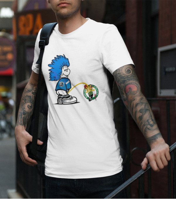 Dr Seuss Thing One Dallas Mavericks Urine On Boston Celtics T-Shirt