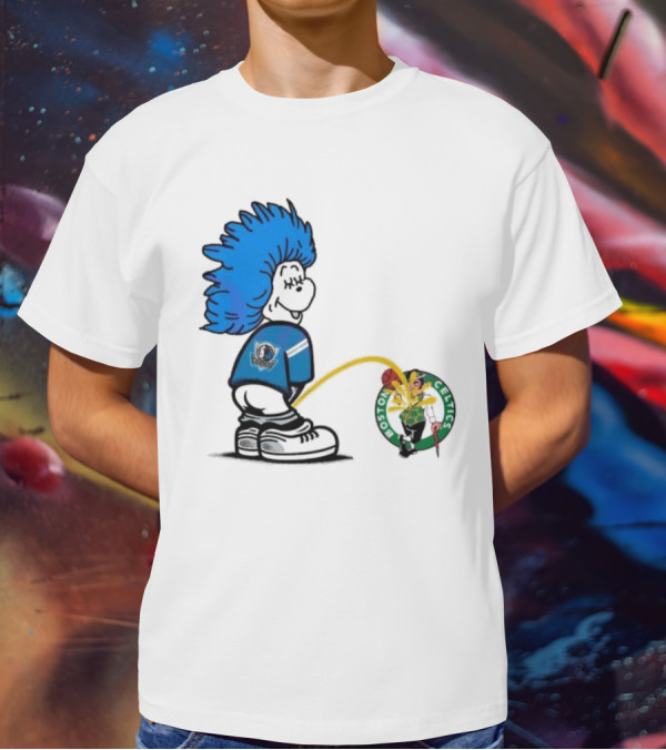 Dr Seuss Thing One Dallas Mavericks Urine On Boston Celtics T-Shirt