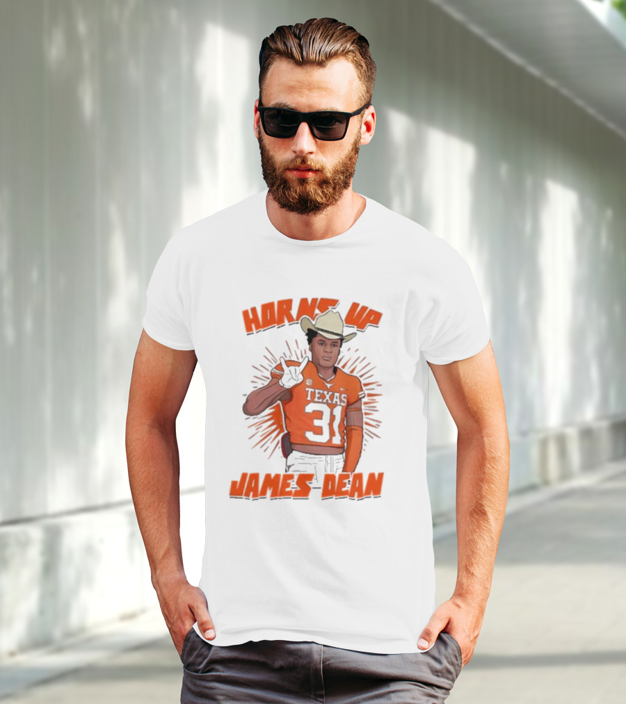 Horns Up Texas 31 Cowboy James Dean T-Shirt