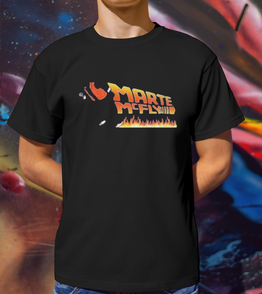 Marte McFly Fire Player Retro Flame T-Shirt