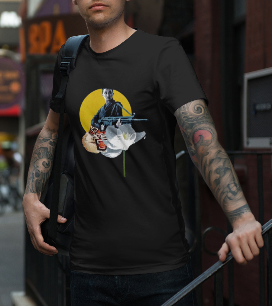 Osd 277 The Arms Of A Warrior With Tiger Flower Emblem T-Shirt