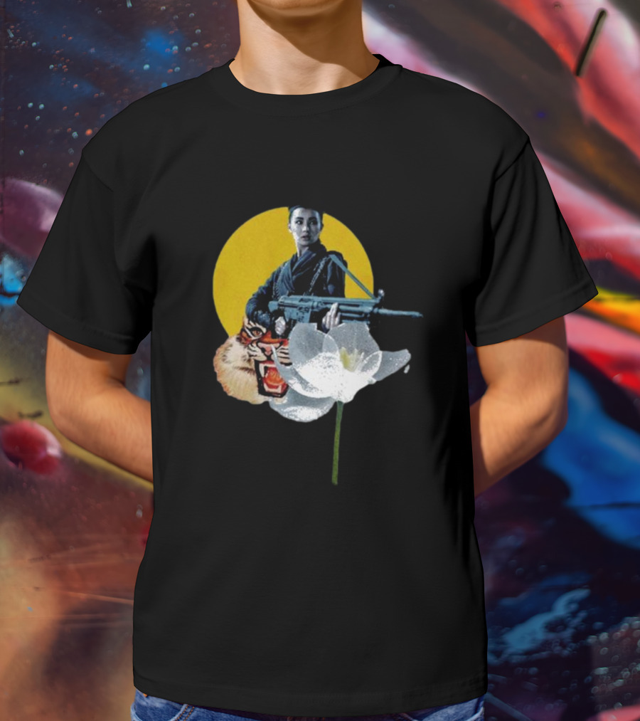 Osd 277 The Arms Of A Warrior With Tiger Flower Emblem T-Shirt