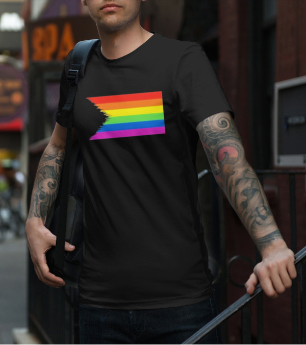 Pride Restored Flag Distorted Rainbow Bands T-Shirt