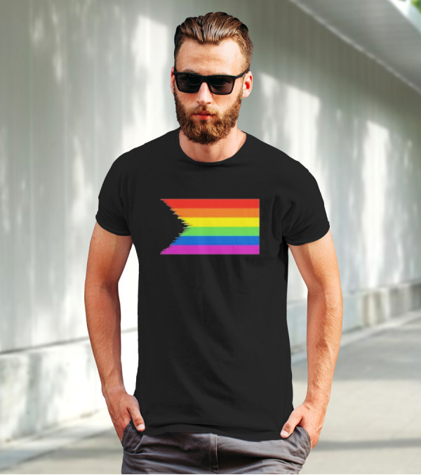 Pride Restored Flag Distorted Rainbow Bands T-Shirt