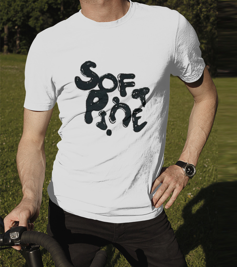 Soft Pine Logo Dark Green Text T-Shirt
