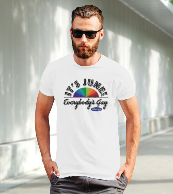 IT'S JUNE Everybody's Gay Stephanie Miller Rainbow T-Shirt