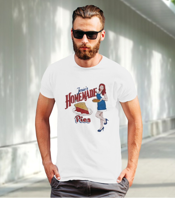 Josie’s Homemade Pies Woman With Cherry Pie And Blue Dress T-Shirt