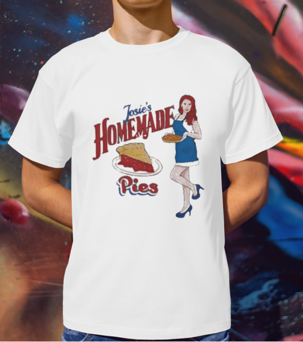 Josie’s Homemade Pies Woman With Cherry Pie And Blue Dress T-Shirt
