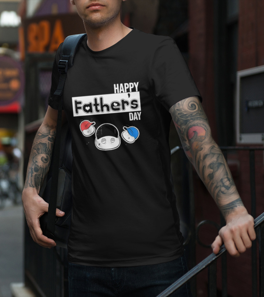 Metokur Happy Father’s Day With Cartoon Faces And Hats T-Shirt