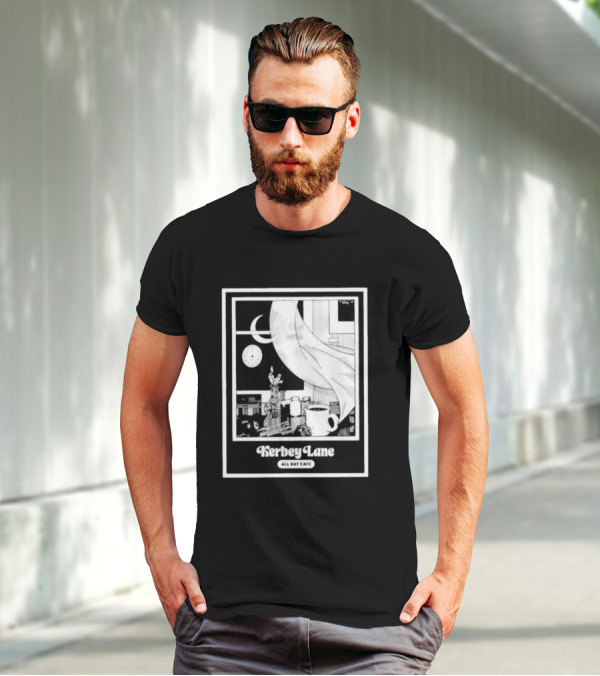 Kerbey Lane All Day Cafe Night Window Scene T-Shirt