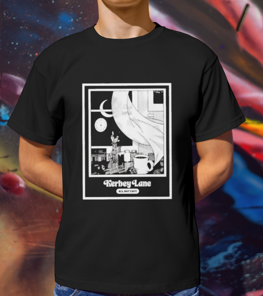 Kerbey Lane All Day Cafe Night Window Scene T-Shirt