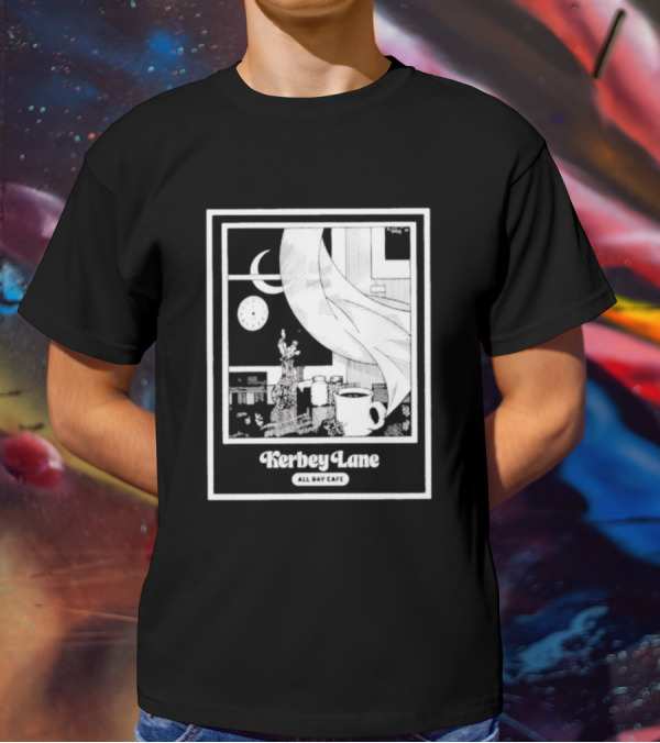 Kerbey Lane All Day Cafe Night Window Scene T-Shirt