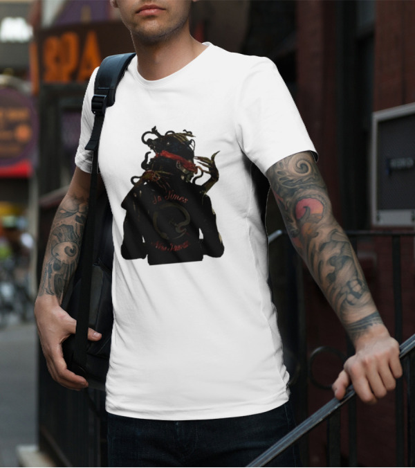 QOTSA In Times New Roman Blindfolded Figure With Entangled Hands T-Shirt