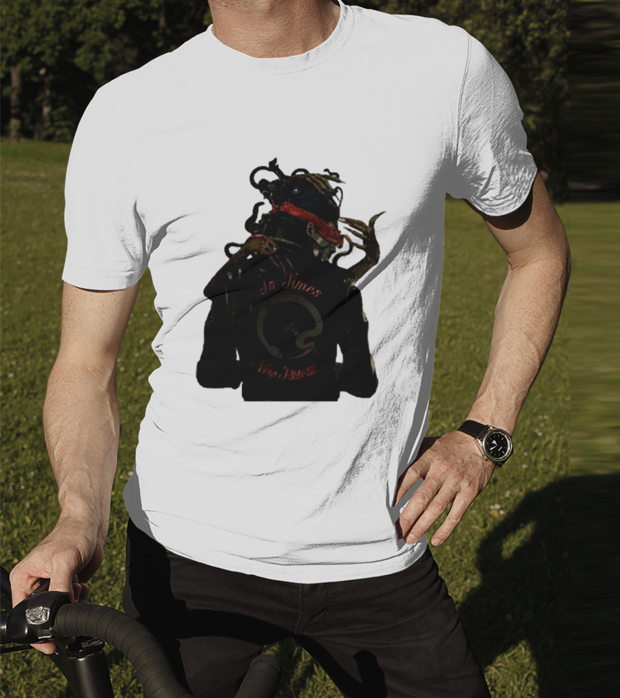 QOTSA In Times New Roman Blindfolded Figure With Entangled Hands T-Shirt