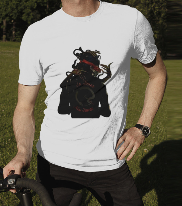 QOTSA In Times New Roman Blindfolded Figure With Entangled Hands T-Shirt