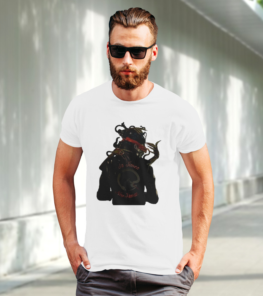 QOTSA In Times New Roman Blindfolded Figure With Entangled Hands T-Shirt