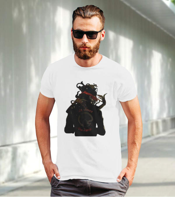 QOTSA In Times New Roman Blindfolded Figure With Entangled Hands T-Shirt