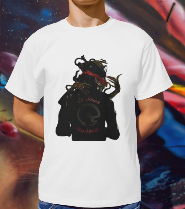 QOTSA In Times New Roman Blindfolded Figure With Entangled Hands T-Shirt