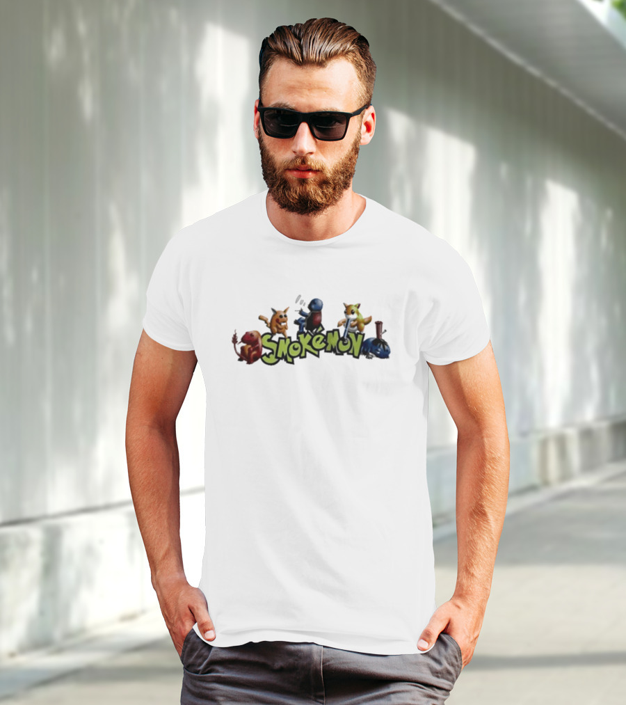 Streetwear 90s Vintage Smokemon Characters Graphics T-Shirt