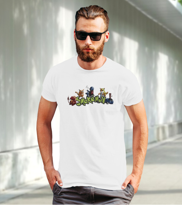 Streetwear 90s Vintage Smokemon Characters Graphics T-Shirt