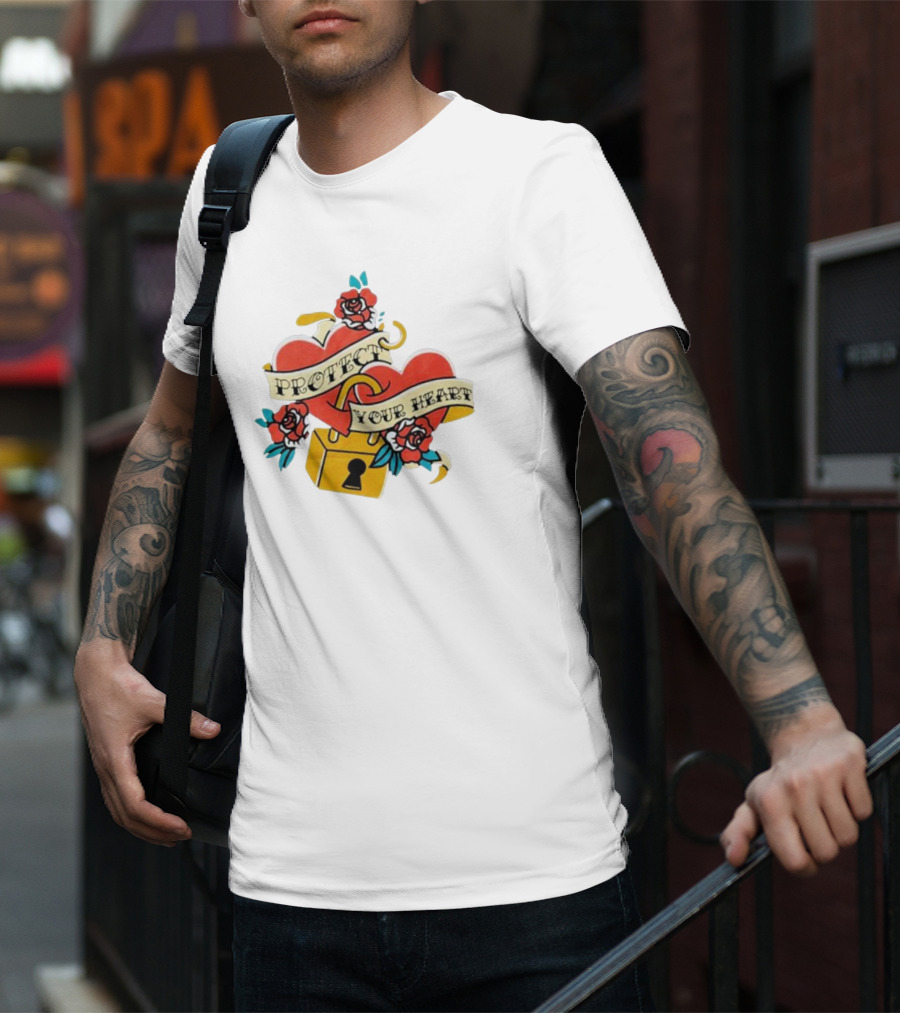 Protect Your Heart Tattoo Roses Lock And Key Xplr T-Shirt