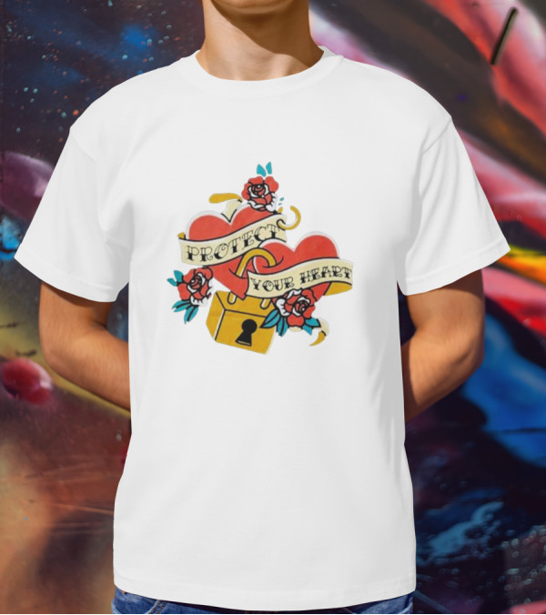 Protect Your Heart Tattoo Roses Lock And Key Xplr T-Shirt