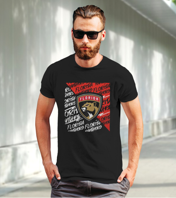 Florida Panthers Logo Text Florida Panthers Divide T-Shirt