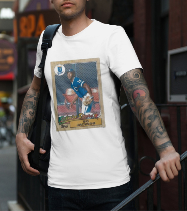 1987 Topps Royals Future Stars Bo Jackson Baseball Card T-Shirt