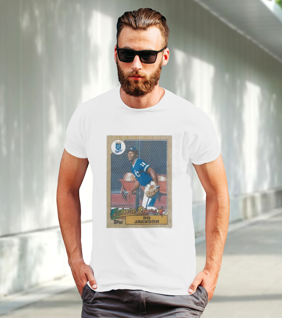 1987 Topps Royals Future Stars Bo Jackson Baseball Card T-Shirt
