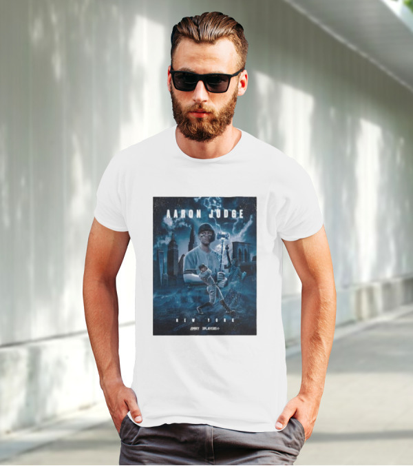 Aaron Judge New York Cityscape Thunderstorm Baseball Power Display T-Shirt