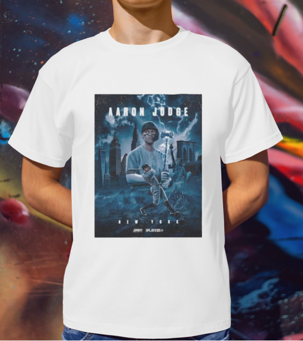 Aaron Judge New York Cityscape Thunderstorm Baseball Power Display T-Shirt