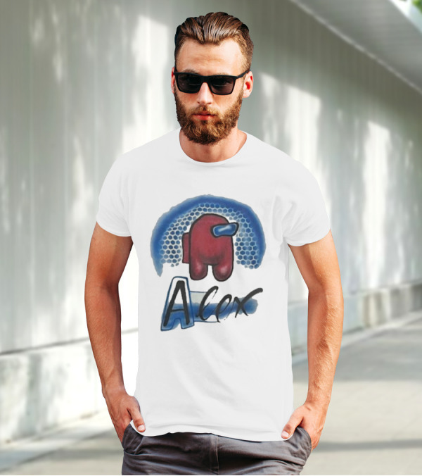 Alex Among Us Red Blue Honeycomb T-Shirt