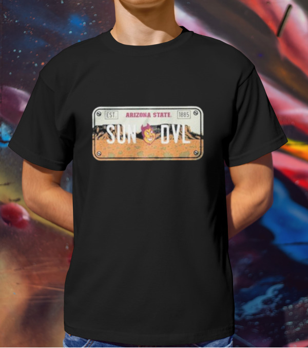 Arizona State Sun Devils Est 1885 License Plate T-Shirt