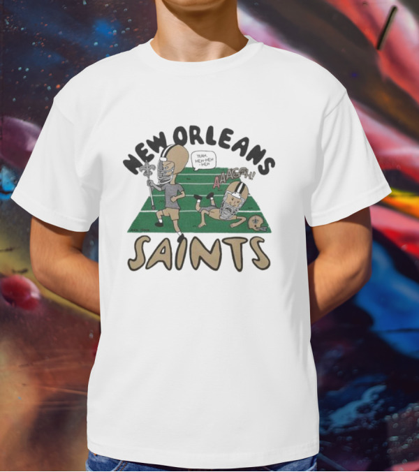 New Orleans Saints Beavis And Butt-Head Football Antics Yeah T-Shirt