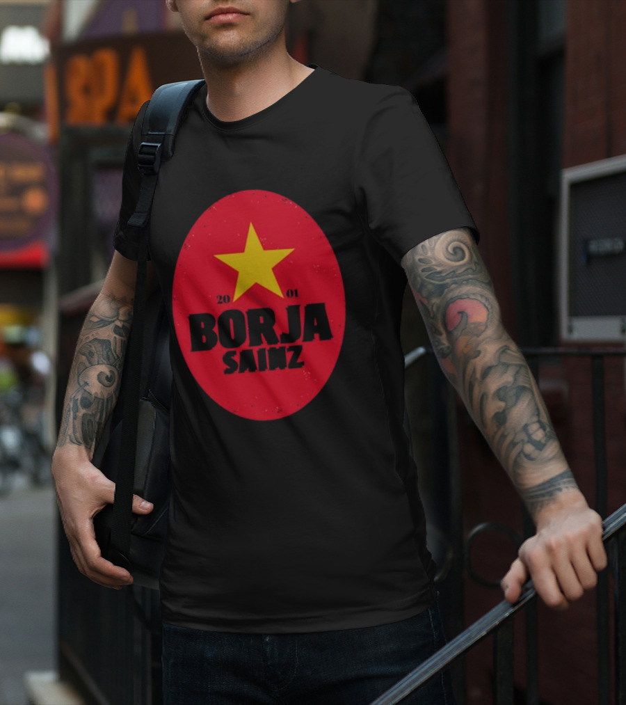 Borja Sainz 2001 Red Oval Yellow Star T-Shirt