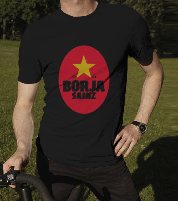 Borja Sainz 2001 Red Oval Yellow Star T-Shirt