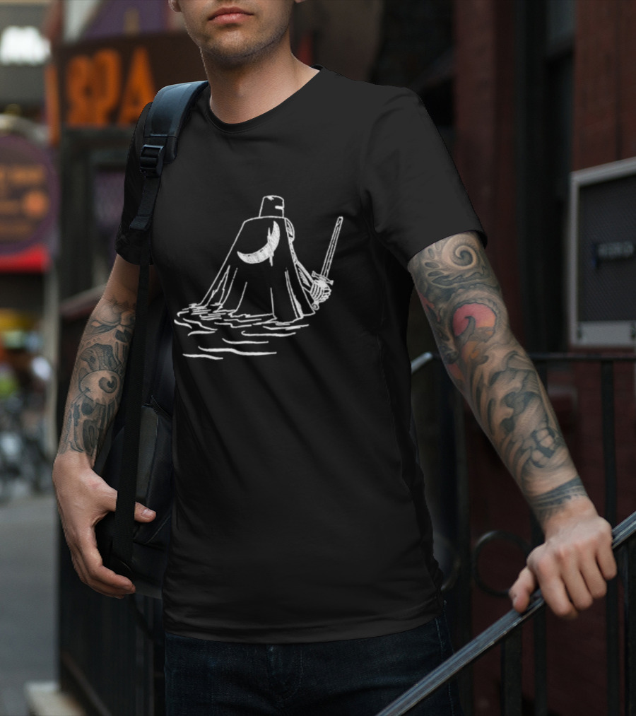 Kang Krule Moonlit Warrior Cape And Sword T-Shirt