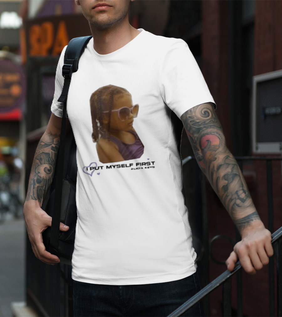 I PUT MYSELF FIRST Keys Affirmations Kid Sunglasses T-Shirt