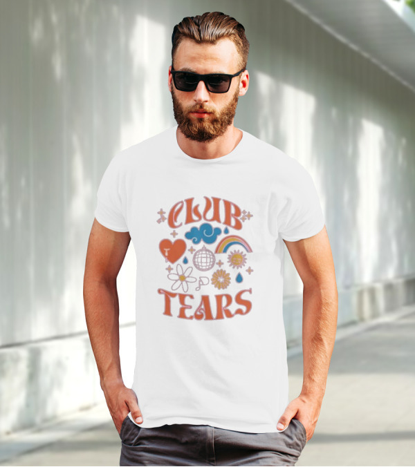 Little Mix Club Tears Rainbow Disco Heart Flowers T-Shirt