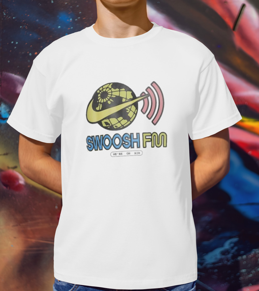 Niike Sportswear Max90 Swoosh FM We're On Air Global Broadcast Signal T-Shirt