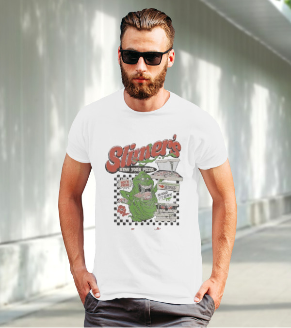 Slimer's New York Pizza Hot Fresh Delivery So Good It's Scary T-Shirt