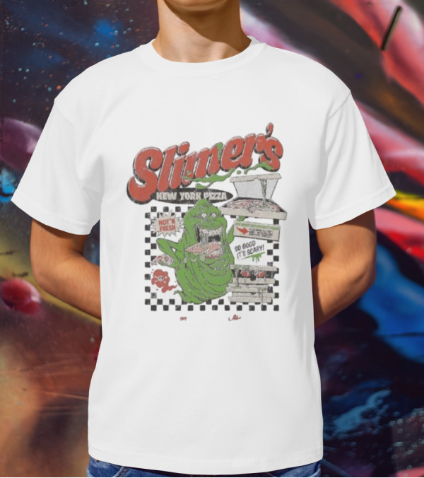 Slimer's New York Pizza Hot Fresh Delivery So Good It's Scary T-Shirt