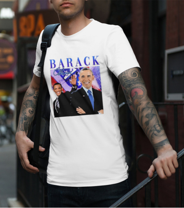 BARACK Obama Smiling Pose With Patriotic Background T-Shirt