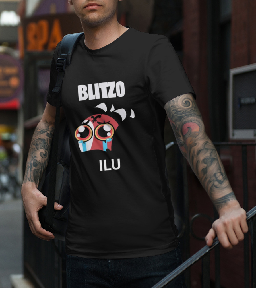 Blitzo Ilu Crying Face With Big Teary Eyes And Horns T-Shirt