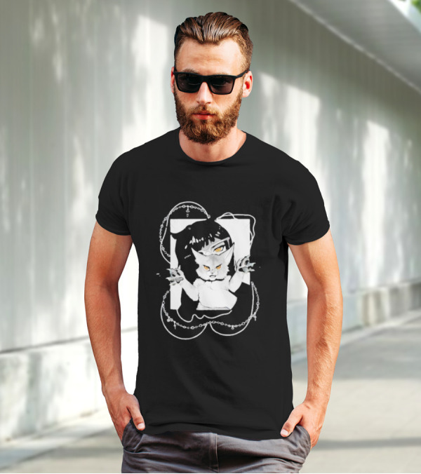 Aspens Cat Attack White Cat And Chains T-Shirt