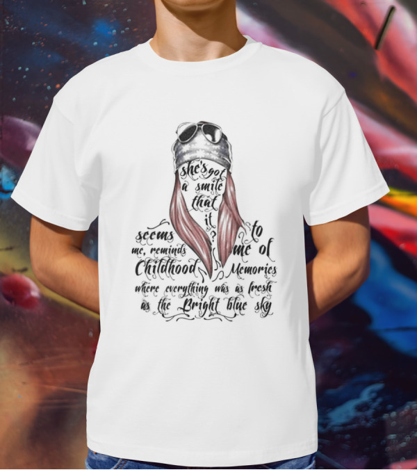 She's Got A Smile That It Seems To Me Of Childhood Memories Bright Blue Sky T-Shirt