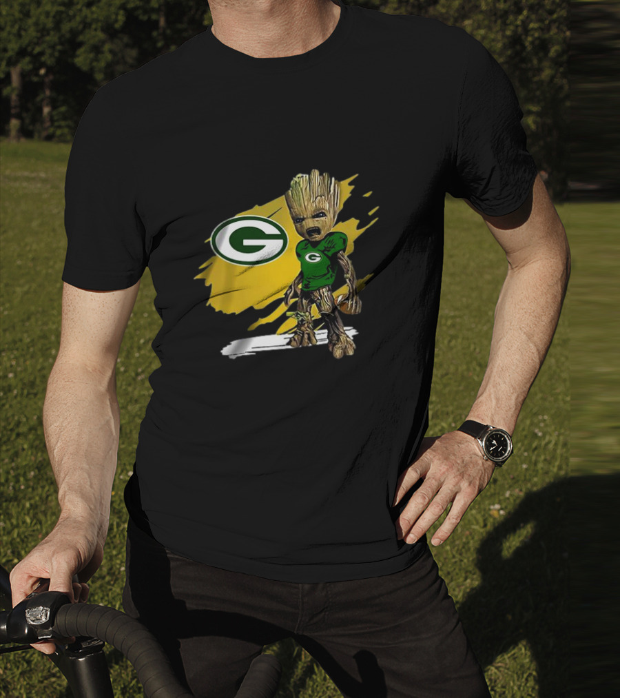 Baby Groot Green Bay Packers Football Fan T-Shirt