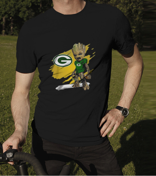 Baby Groot Green Bay Packers Football Fan T-Shirt