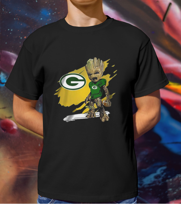 Baby Groot Green Bay Packers Football Fan T-Shirt